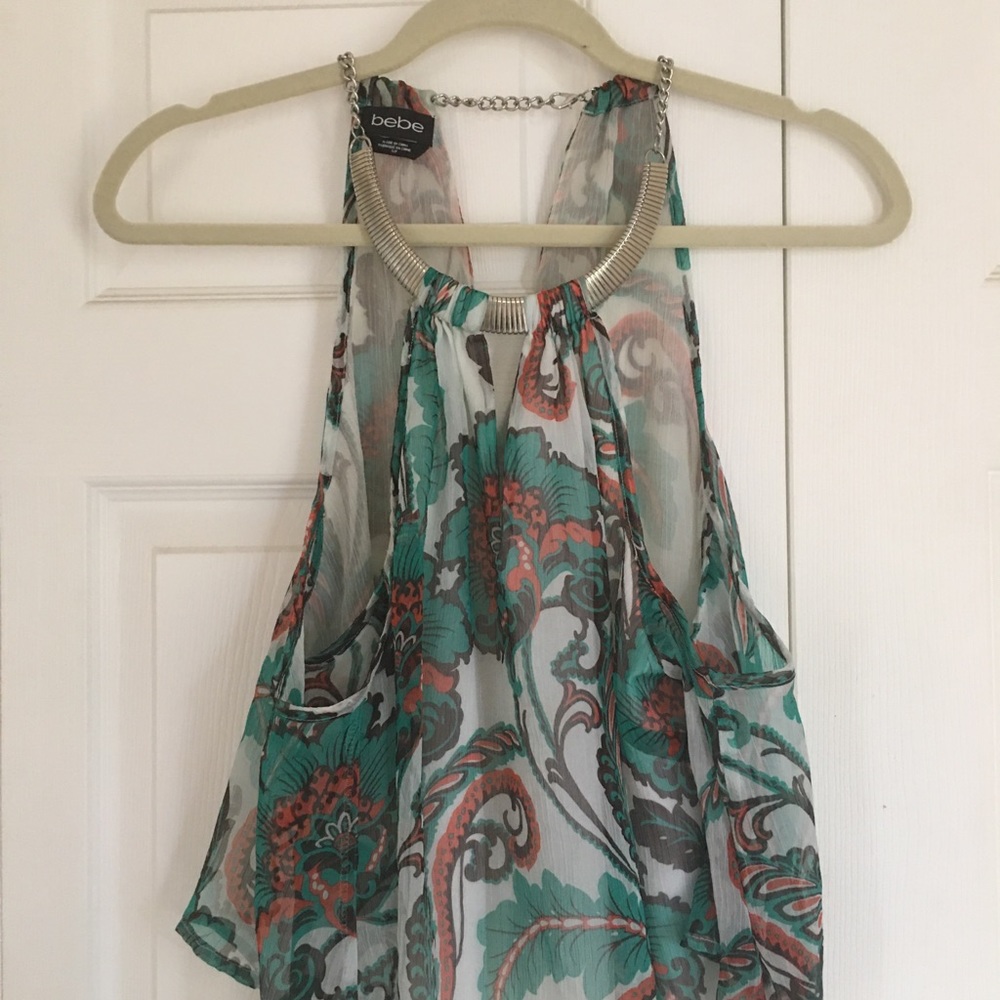 Bebe Off Shoulder Printed Top